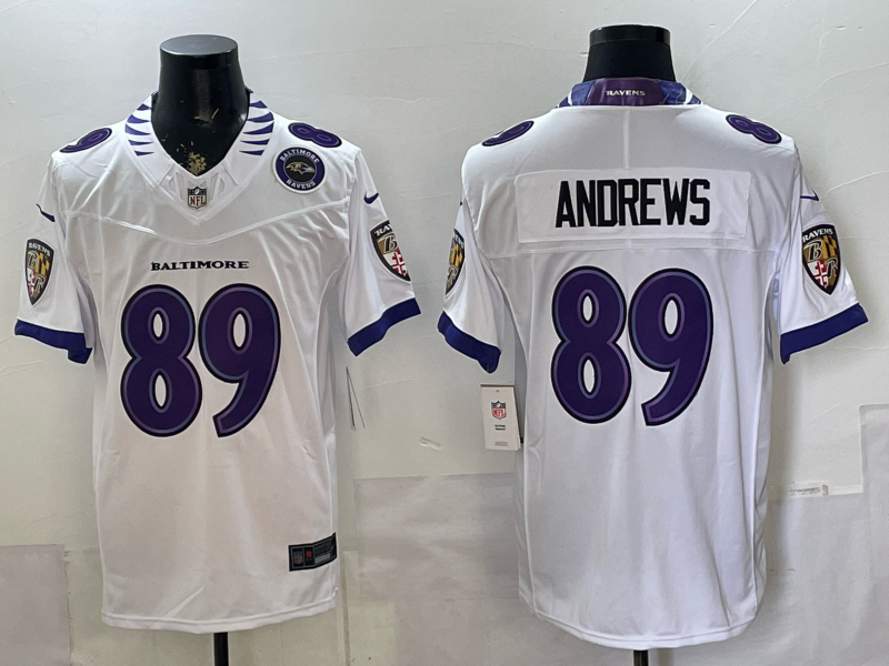 Men Baltimore Ravens #89 Andrews white Nike 2026 NFL Jersey 0594